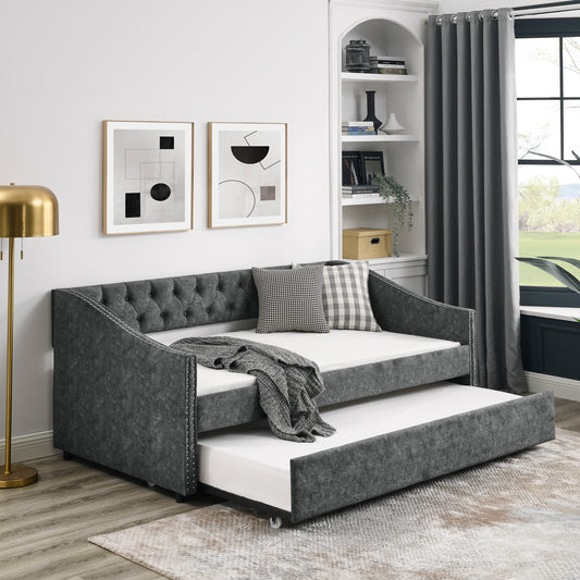 Lazzareschi Traditional  Tufted Trundle Sofa