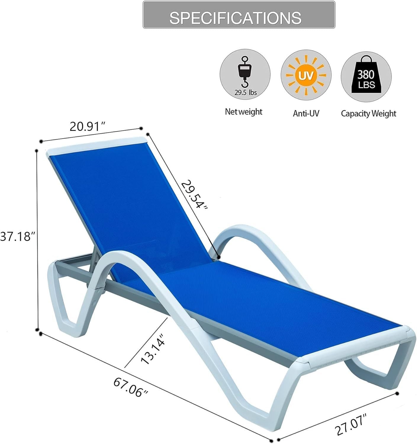 Ghivi Modern Adjustable Pool Lounger