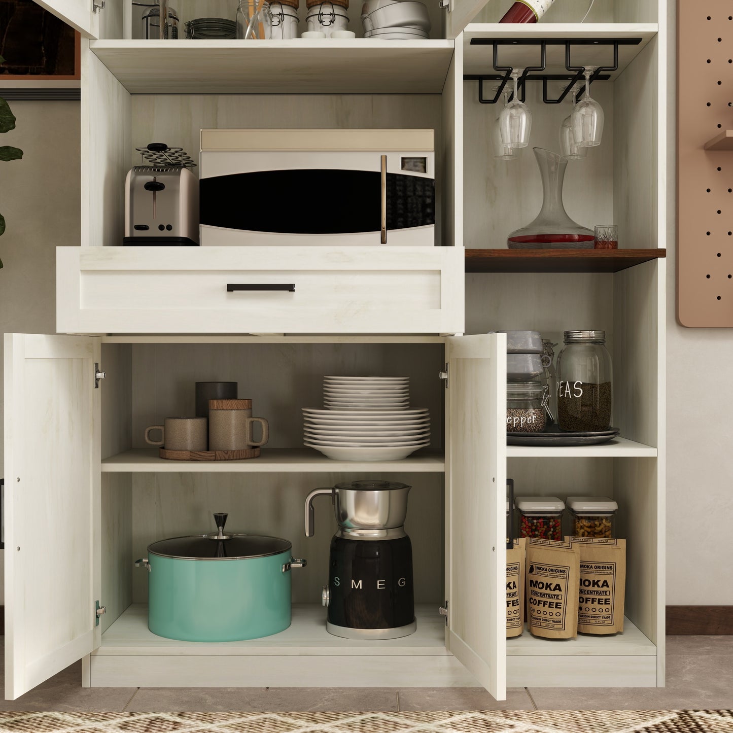 Calista Modern Multifunctional Pantry Sideboard