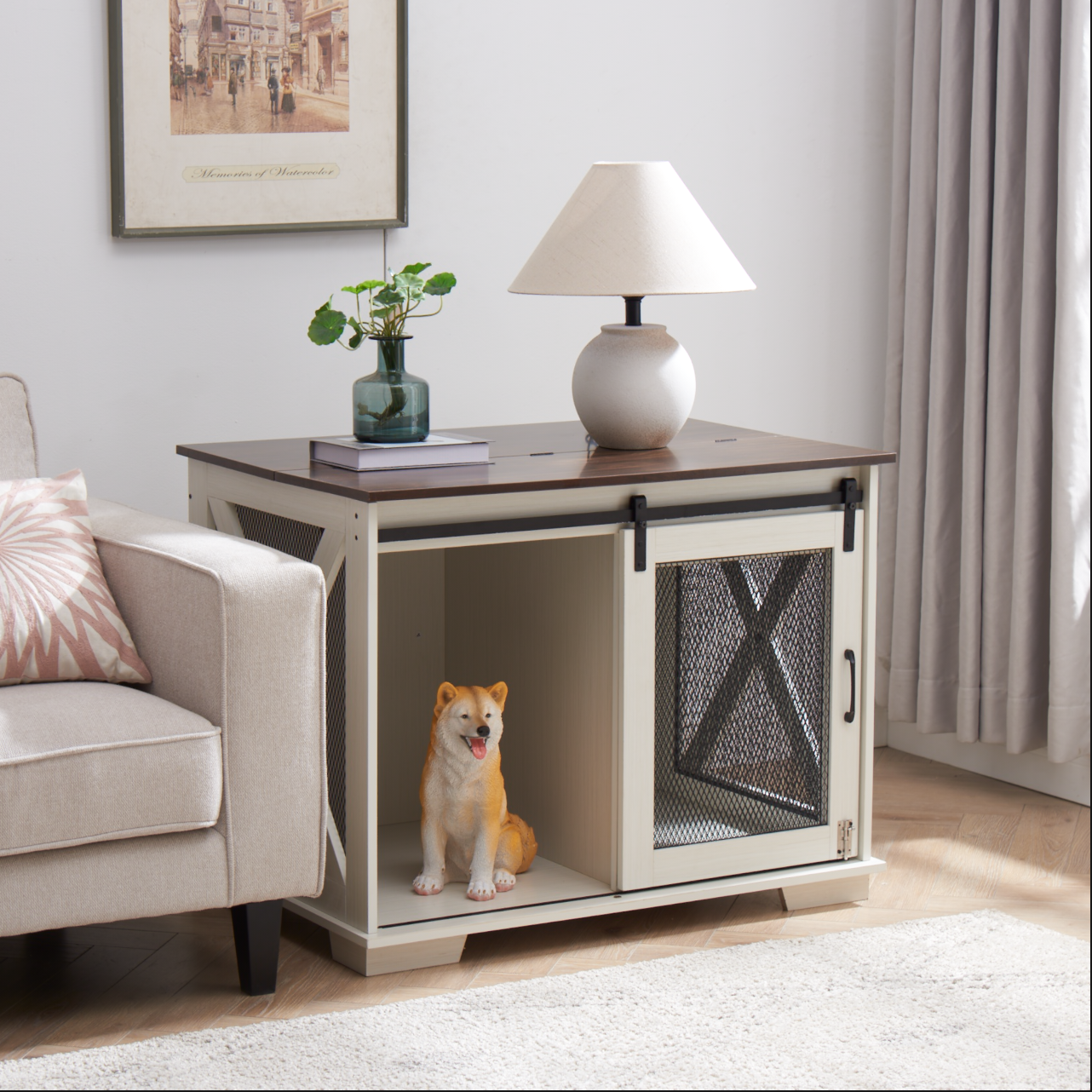 Healdsburg Craftsman Wooden Dog Crate Furniture