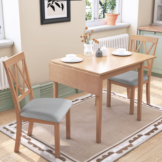 Centerville Modern 3 Piece Drop Leaf Dining Set