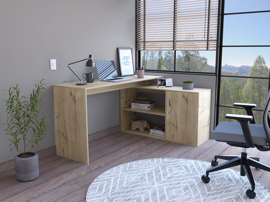 Jiron Craftsman Light Oak L-Shaped Desk