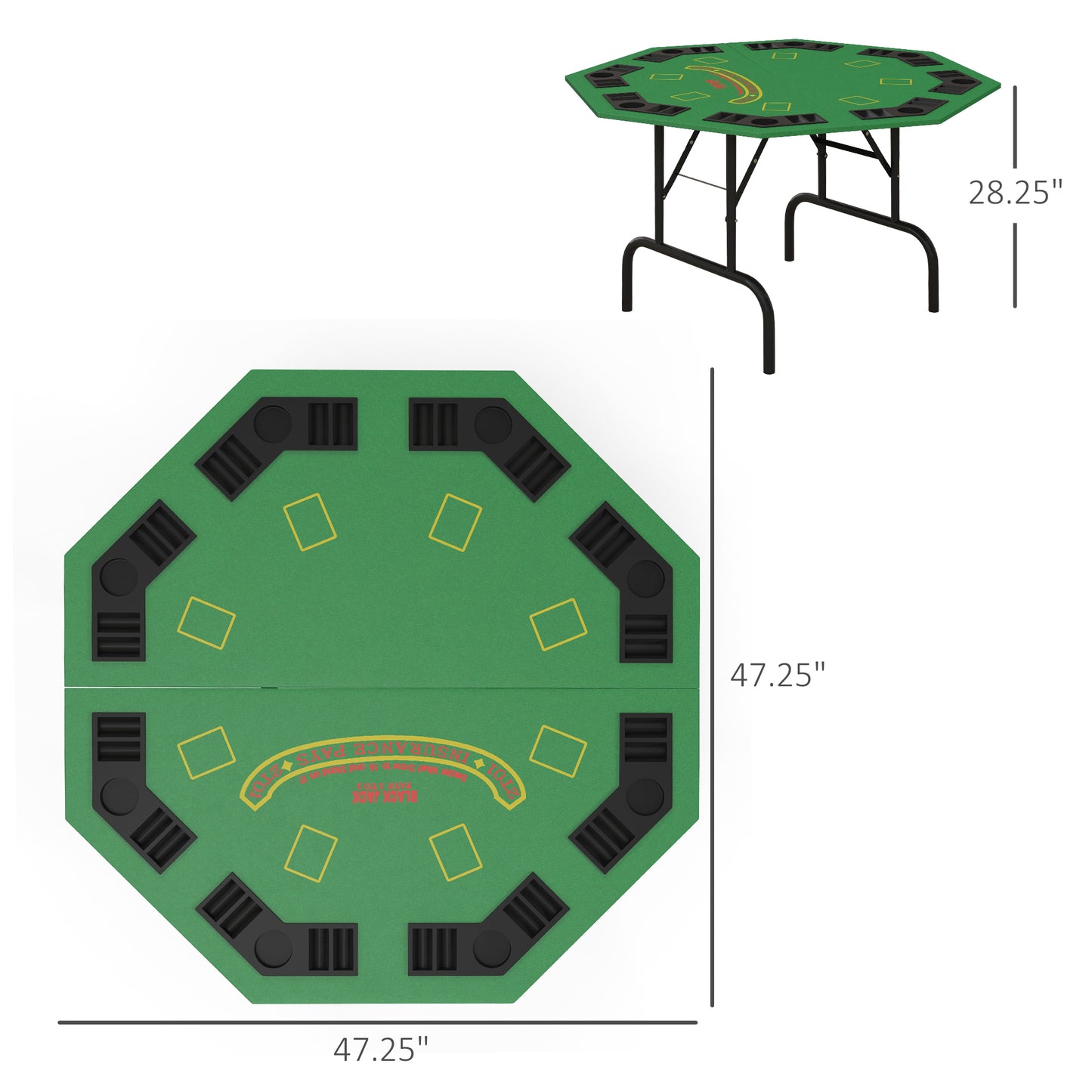 Napa Contemporary Foldable Poker Table