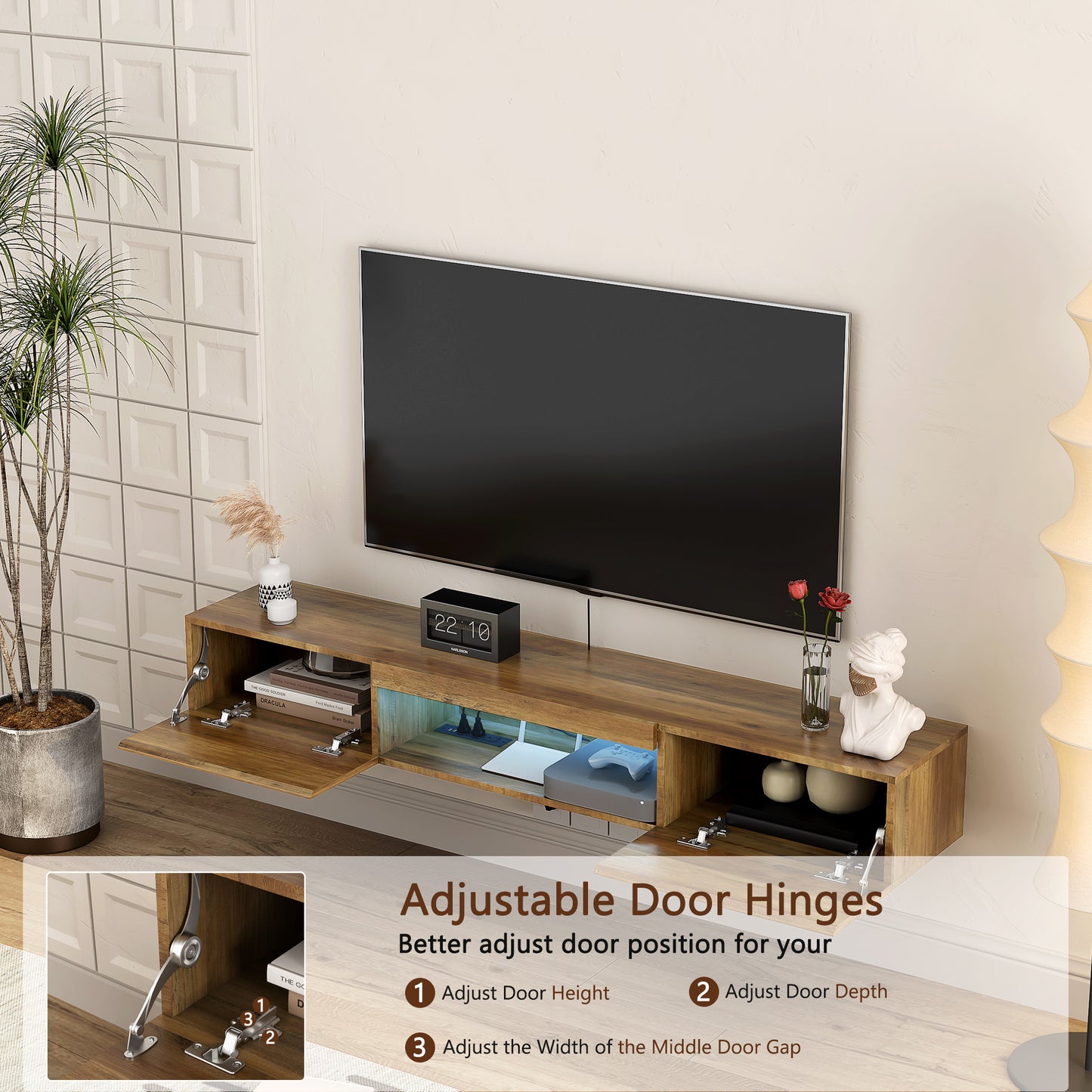 Elmcrest Modern Floating Wall Mounted Shelf