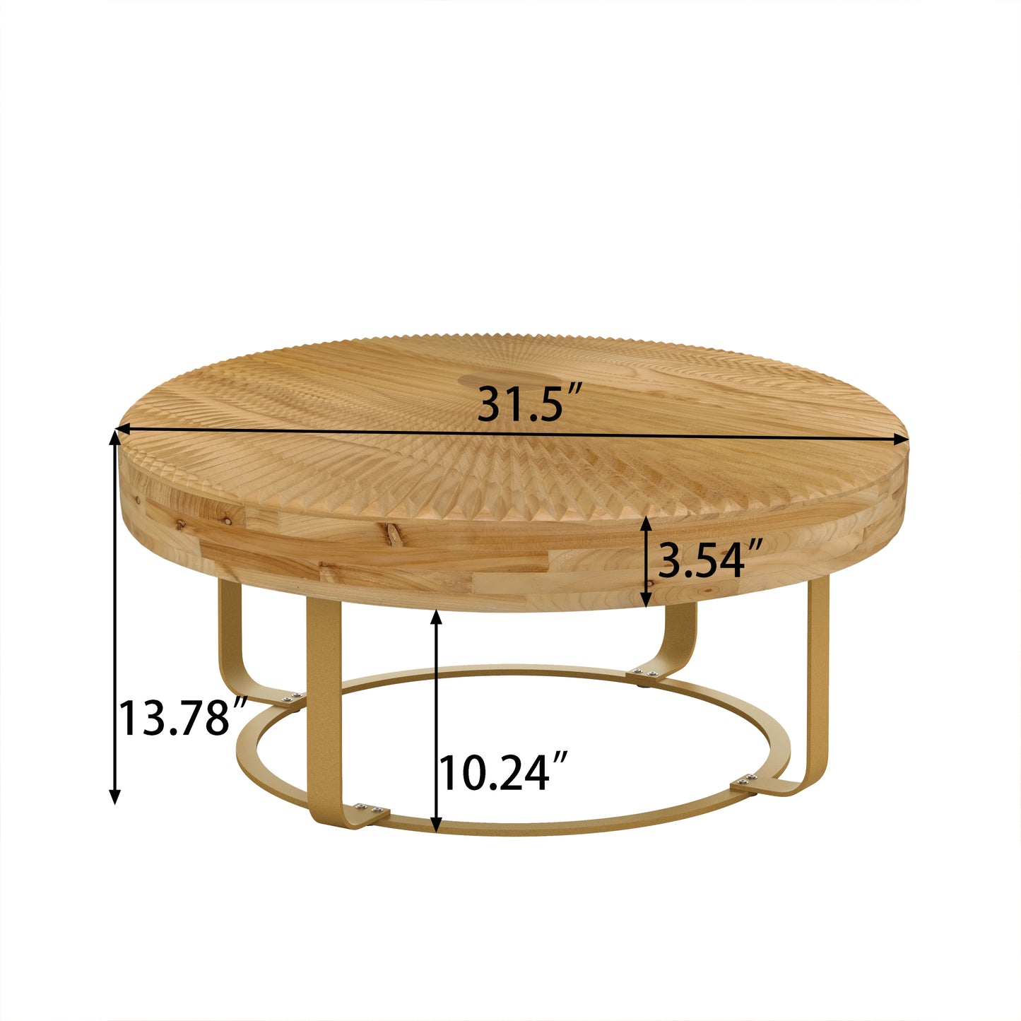 Irvington Mid-Century Aurora Gold Carved Table