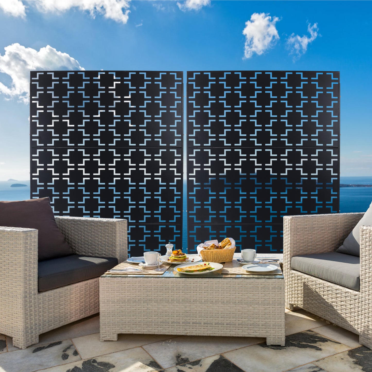 Cleo Industrial Metal Privacy Screen