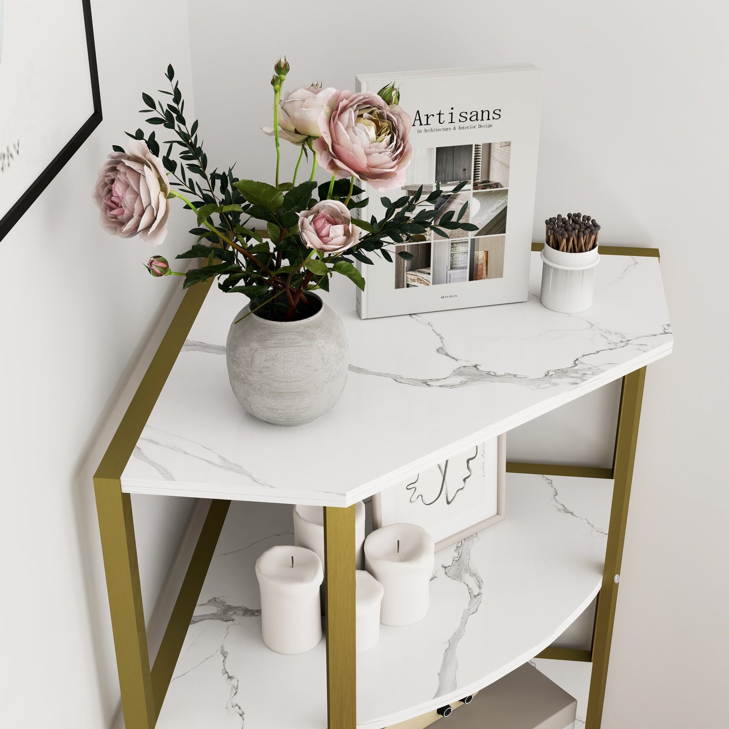 Lula Modern Corner Shelf Stand