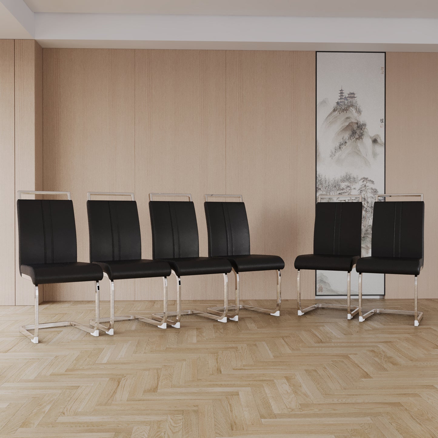 Lula Modern C-shaped PU Leather Chairs