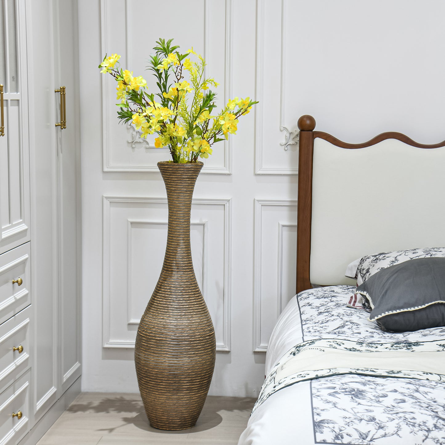 Westport Contemporary Rattan Floor Vase