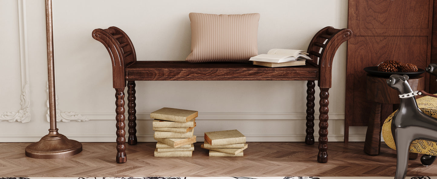 Warmsprings Mid-Century Walnut Retro Bench