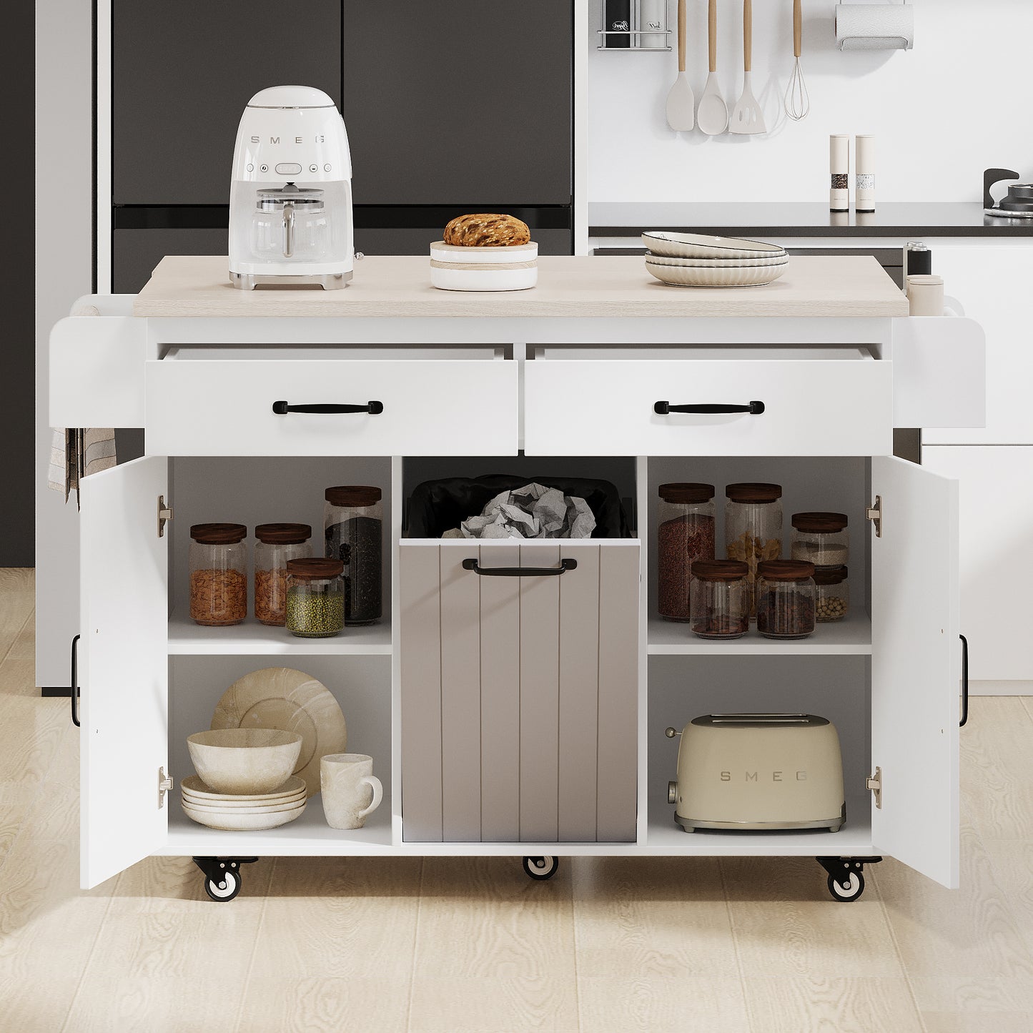 Calista Modern Kitchen Dining Storage Island