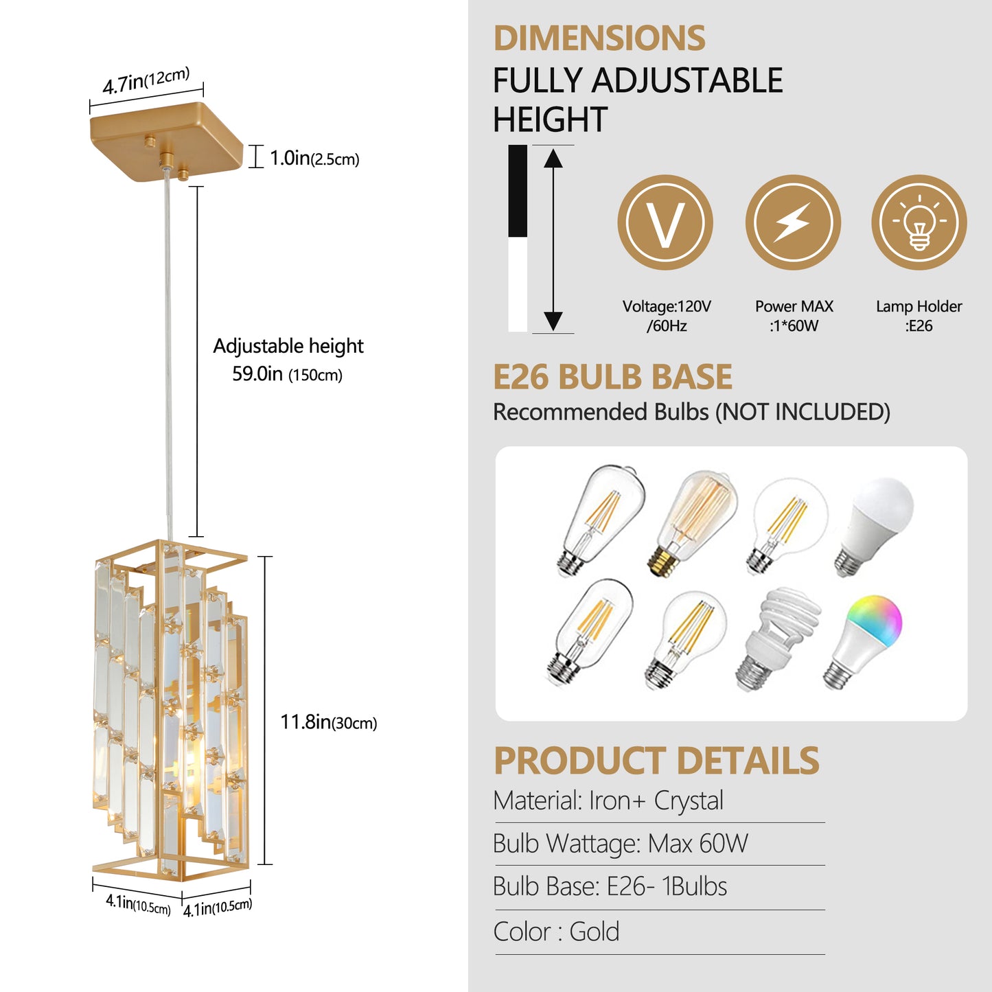 Sonoma Modern Crystal Pendant Ceiling Lamp