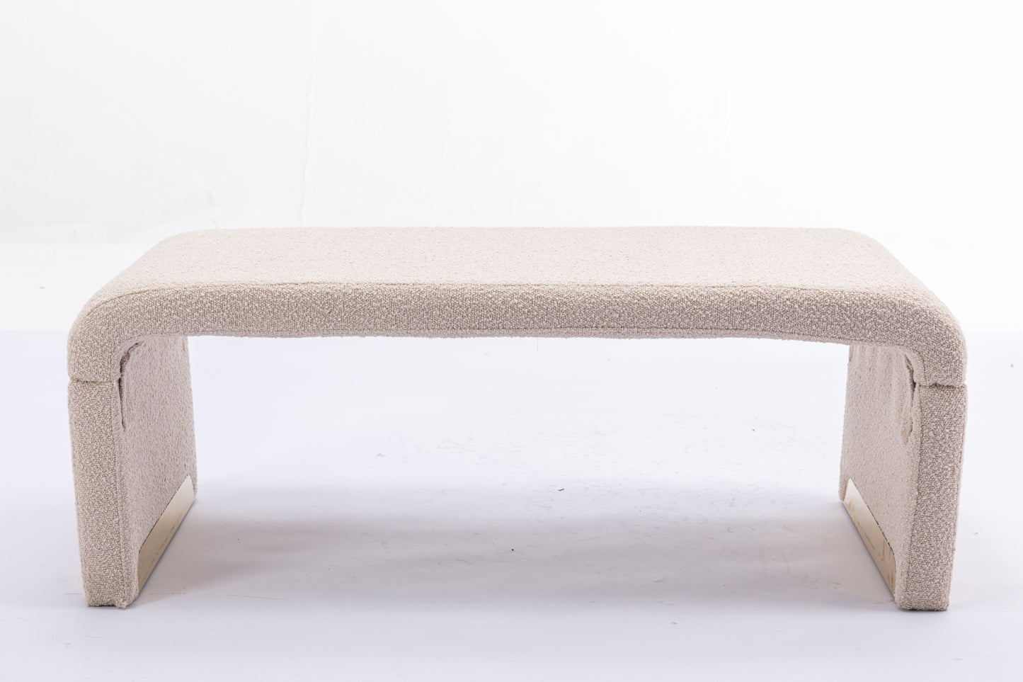 Warmsprings Mid-Century Boucle Fabric Ottoman Bench