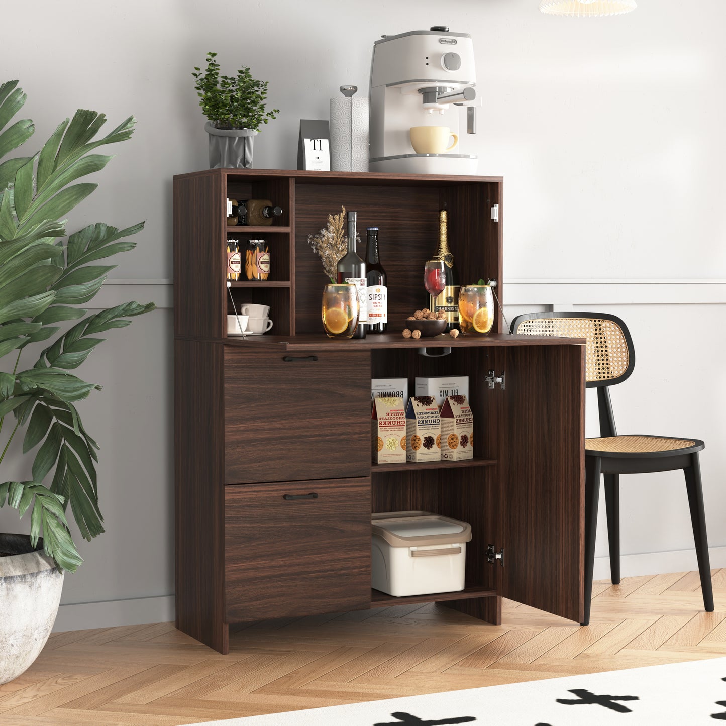 Kingsly Modern Foldable Desk Cabinet