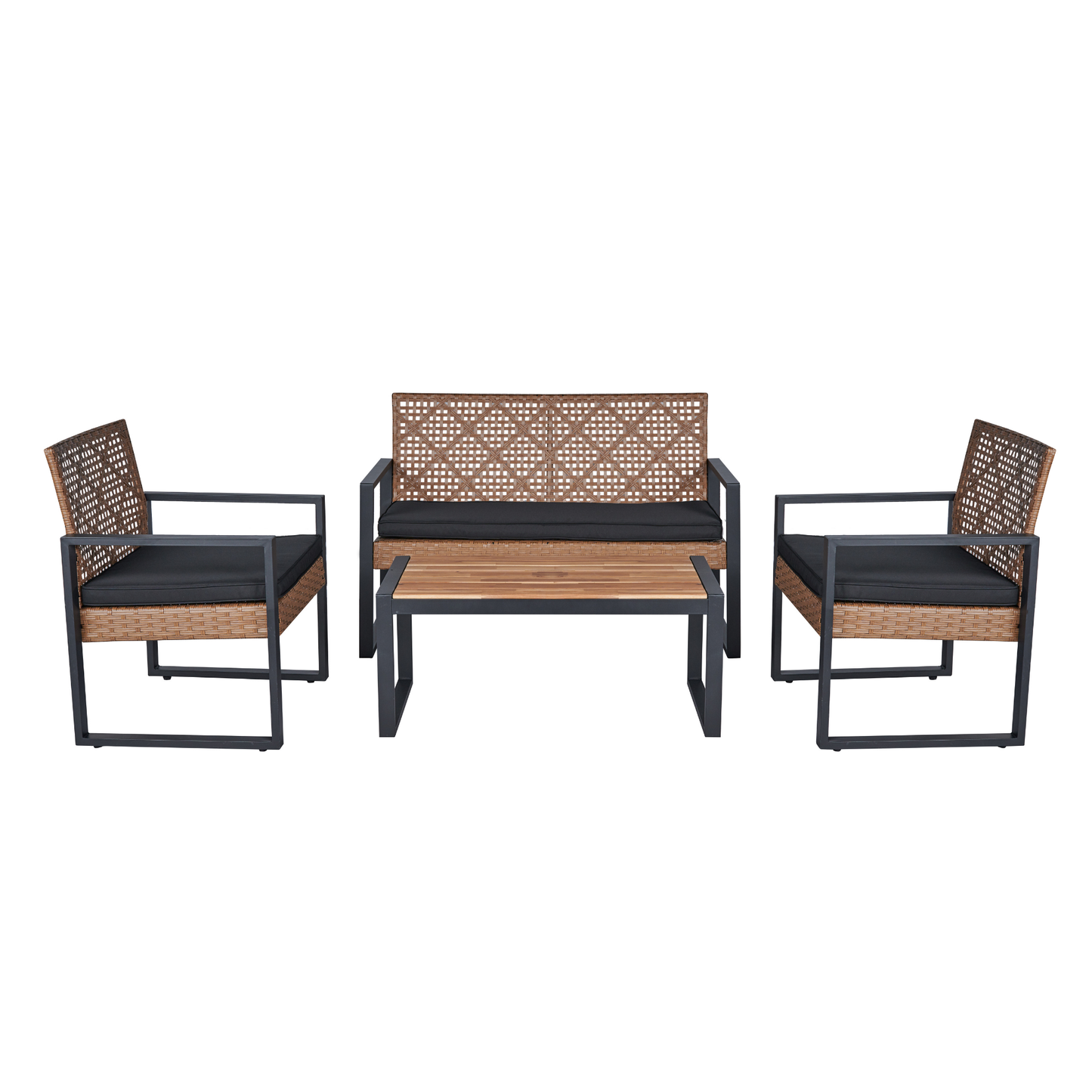 Lula  Modern Acacia Wood Patio Set