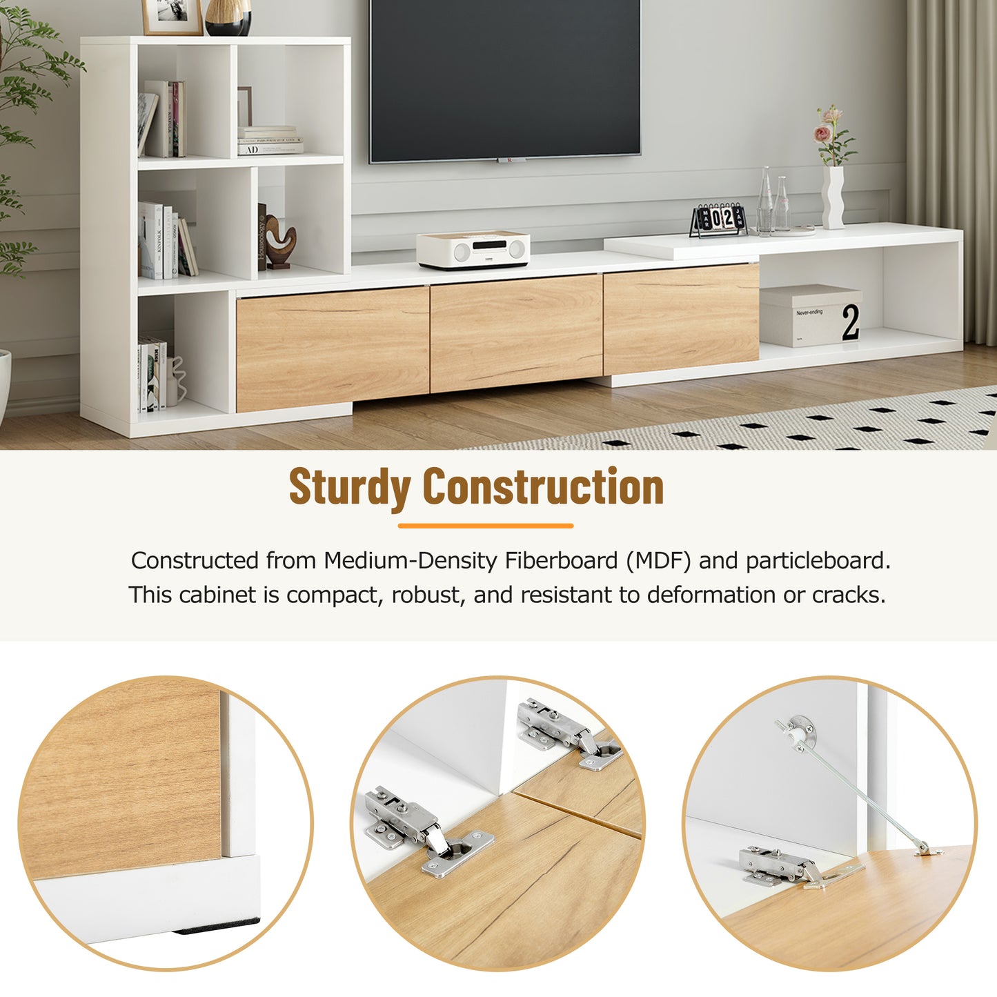 Amity Modern Extendable TV Stand Entertainment Center