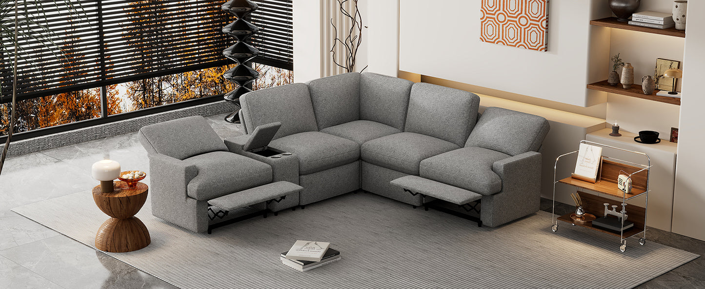 Marcel Contemporary Velvet Recliner Sectional