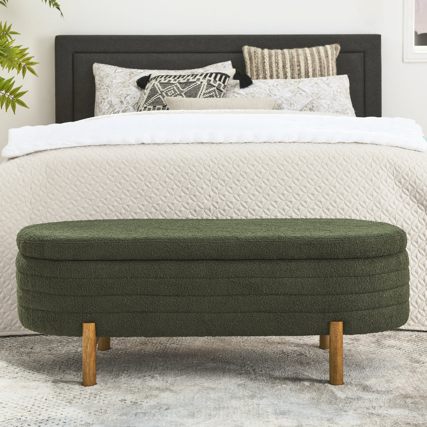Westport Modern Velvet Storage Ottoman