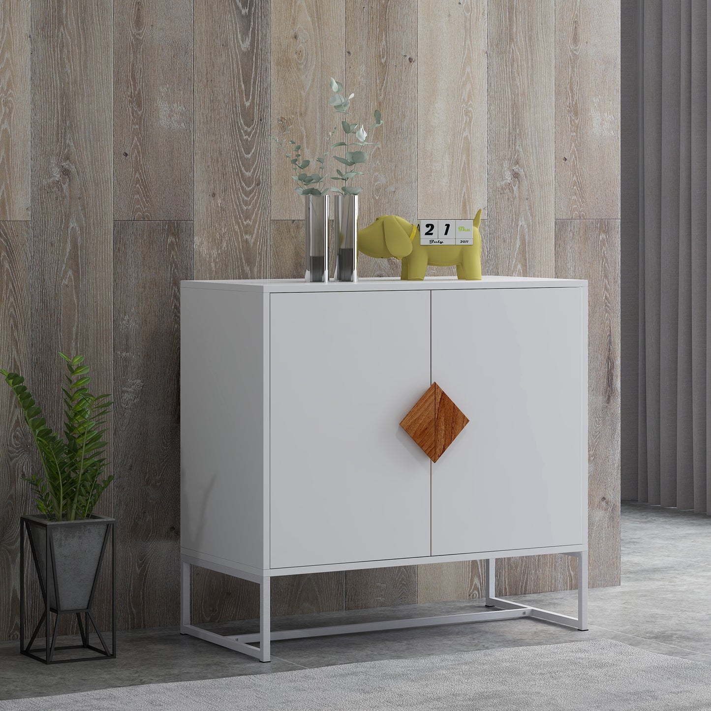 Centerville Mid-Century Solid Wood Square Shape Sideboard