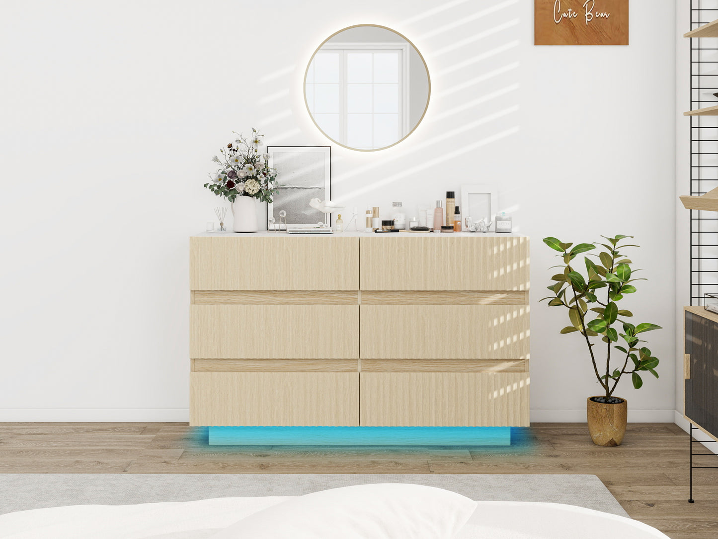 Eda Modern Velvet Chest of Drawers