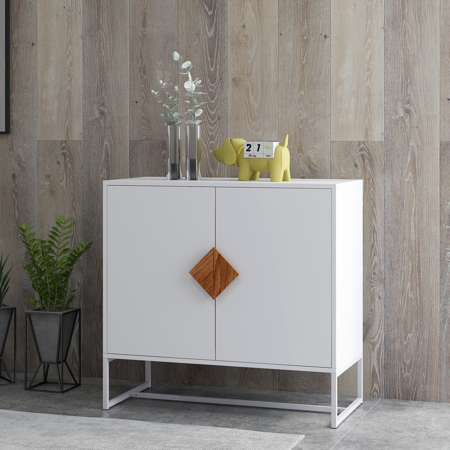 Centerville Mid-Century Solid Wood Square Shape Sideboard