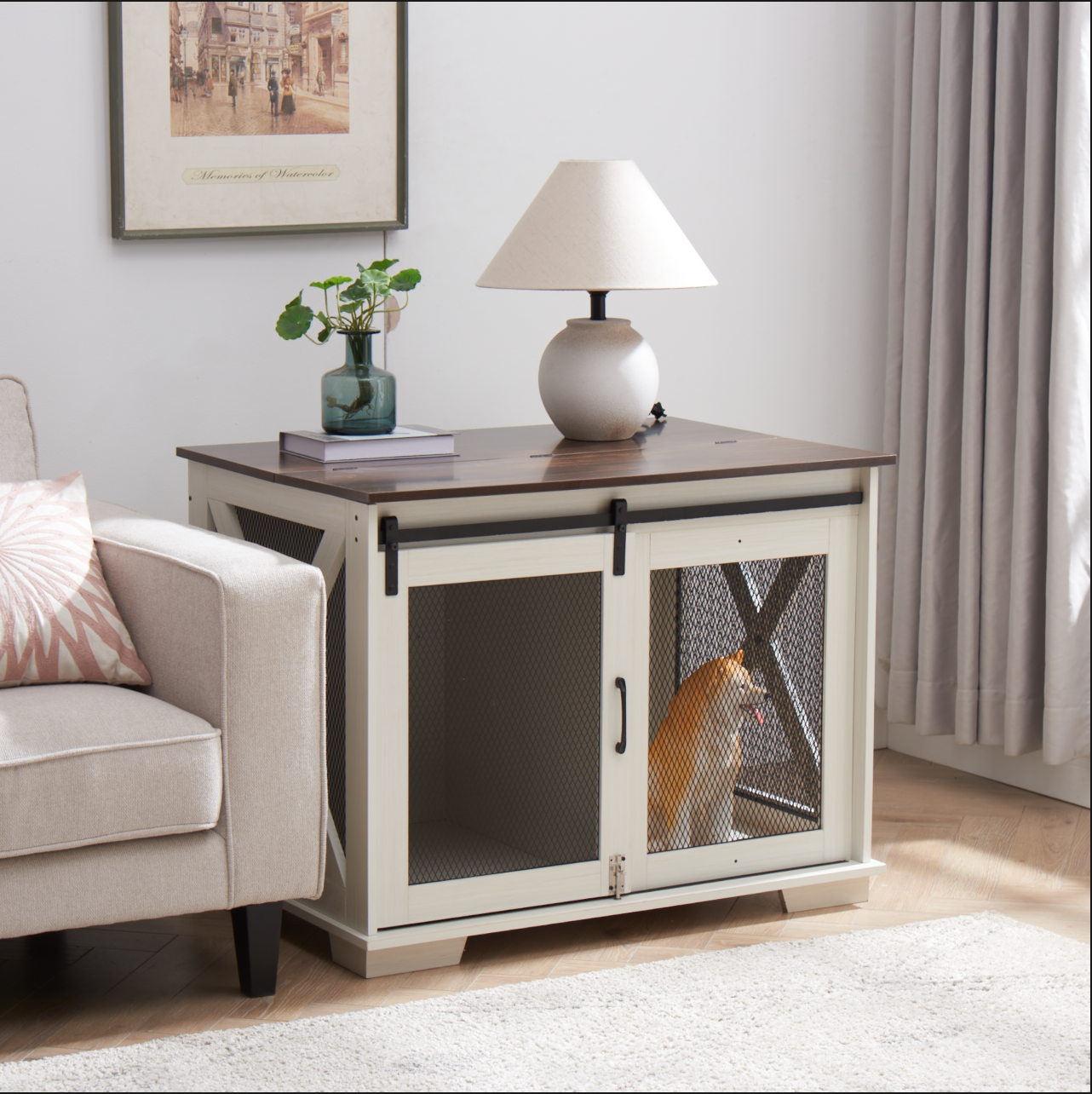 Healdsburg Craftsman Wooden Dog Crate Furniture