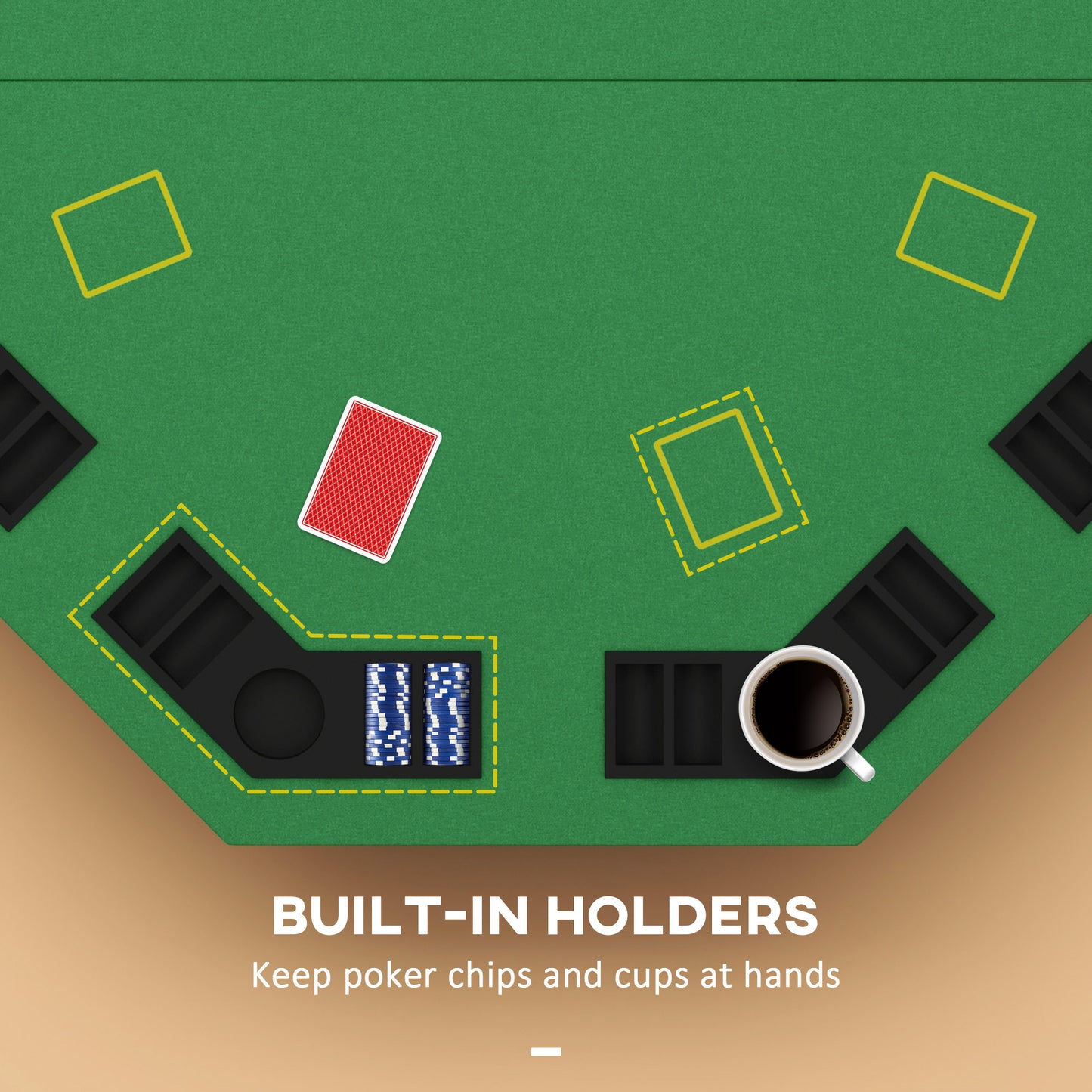 Napa Contemporary Foldable Poker Table