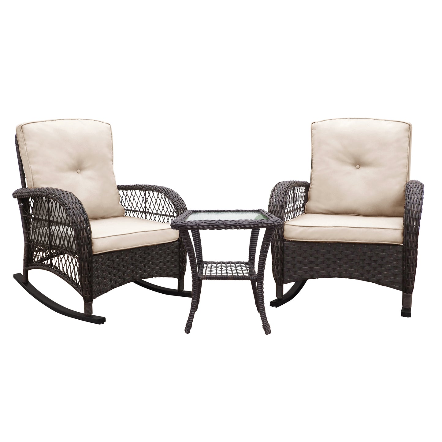 Marites Modern  Wicker Rocker Set
