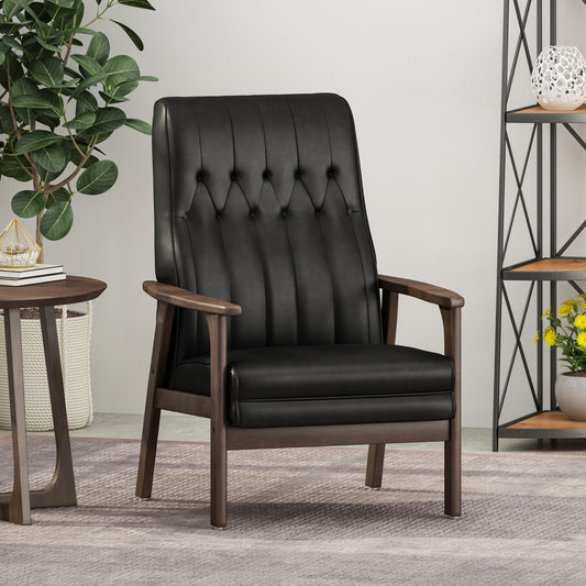 Warmsprings Mid-Century Leather Accent Chair