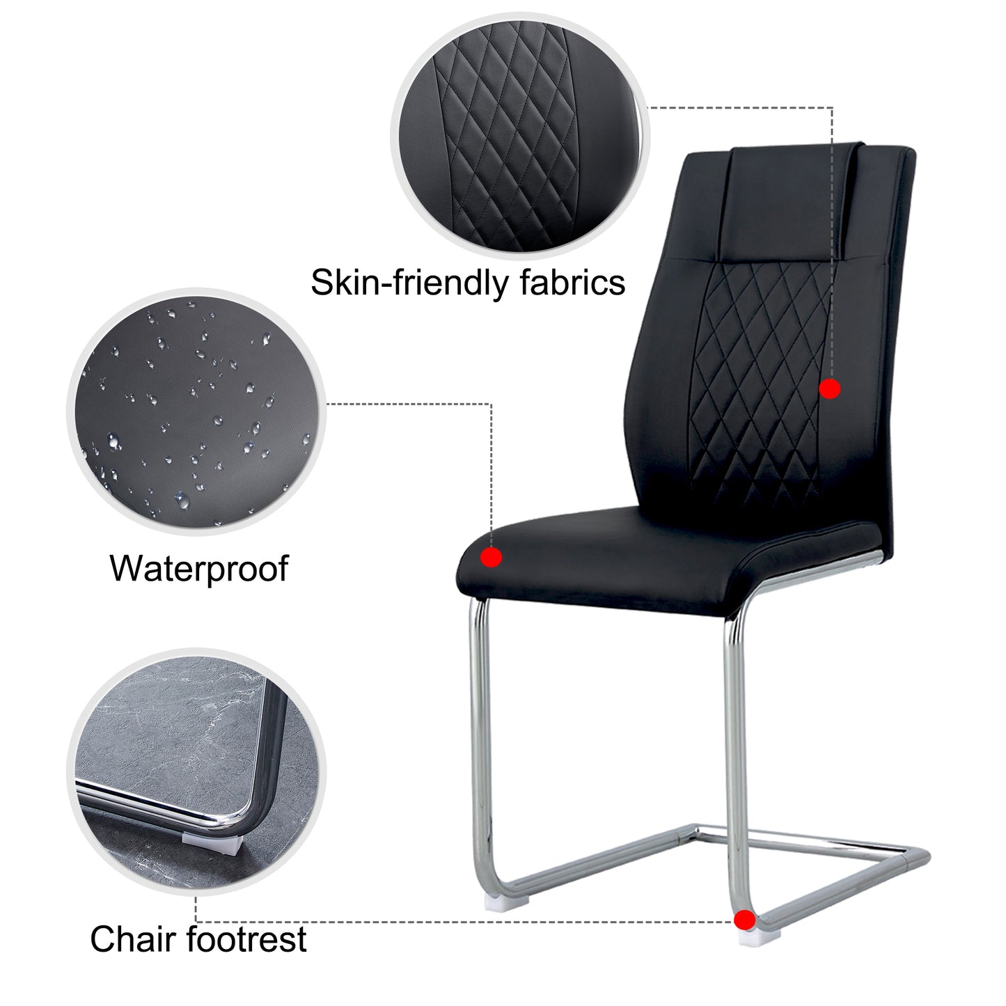Healdsburg Modern Leather Dining Chairs