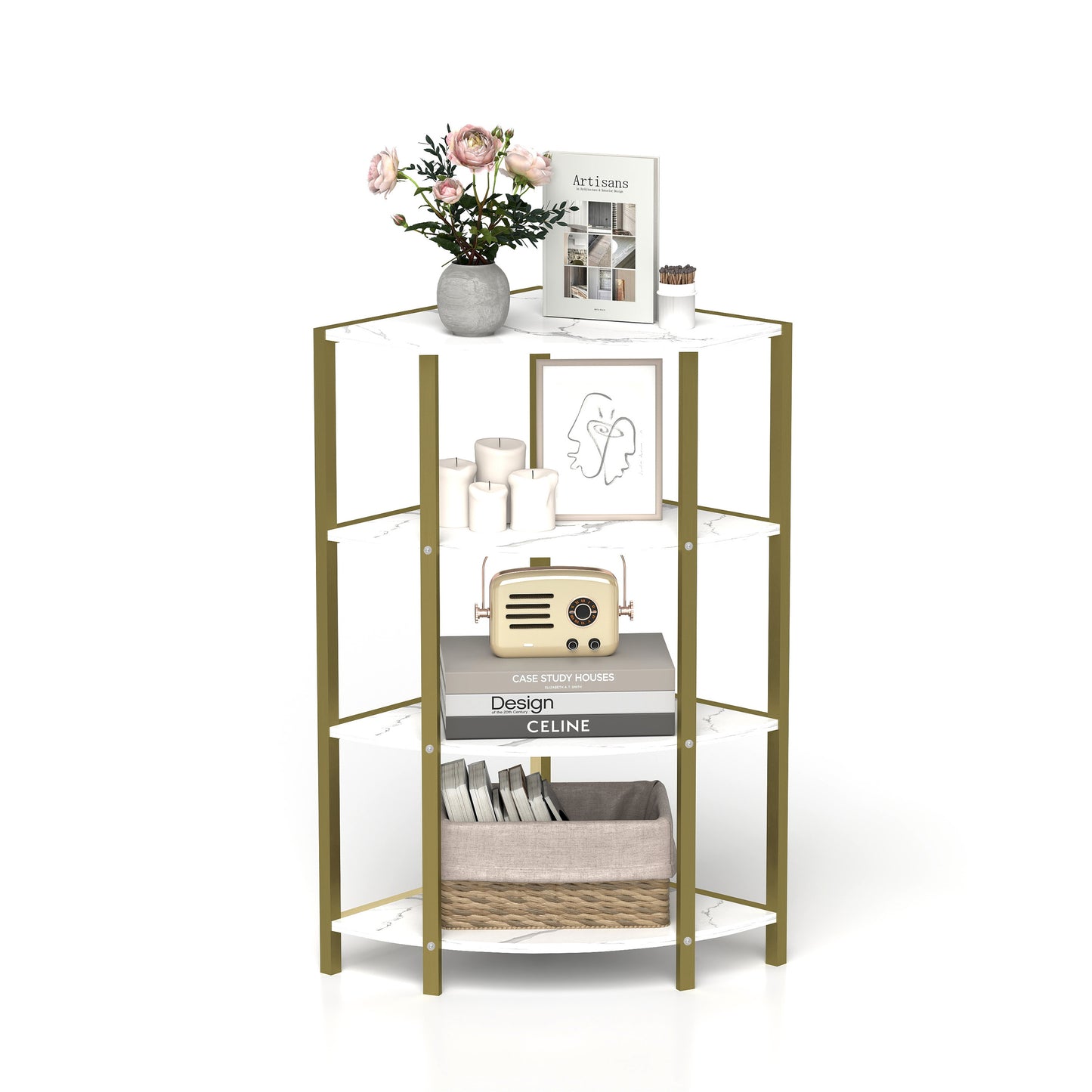 Lula Modern Corner Shelf Stand