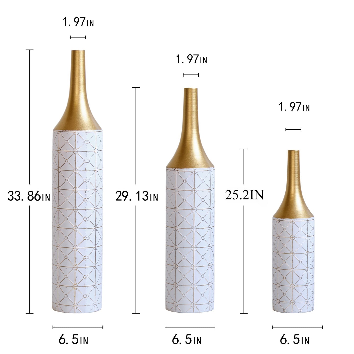 Irvington Modern Floor Metal Vases Set