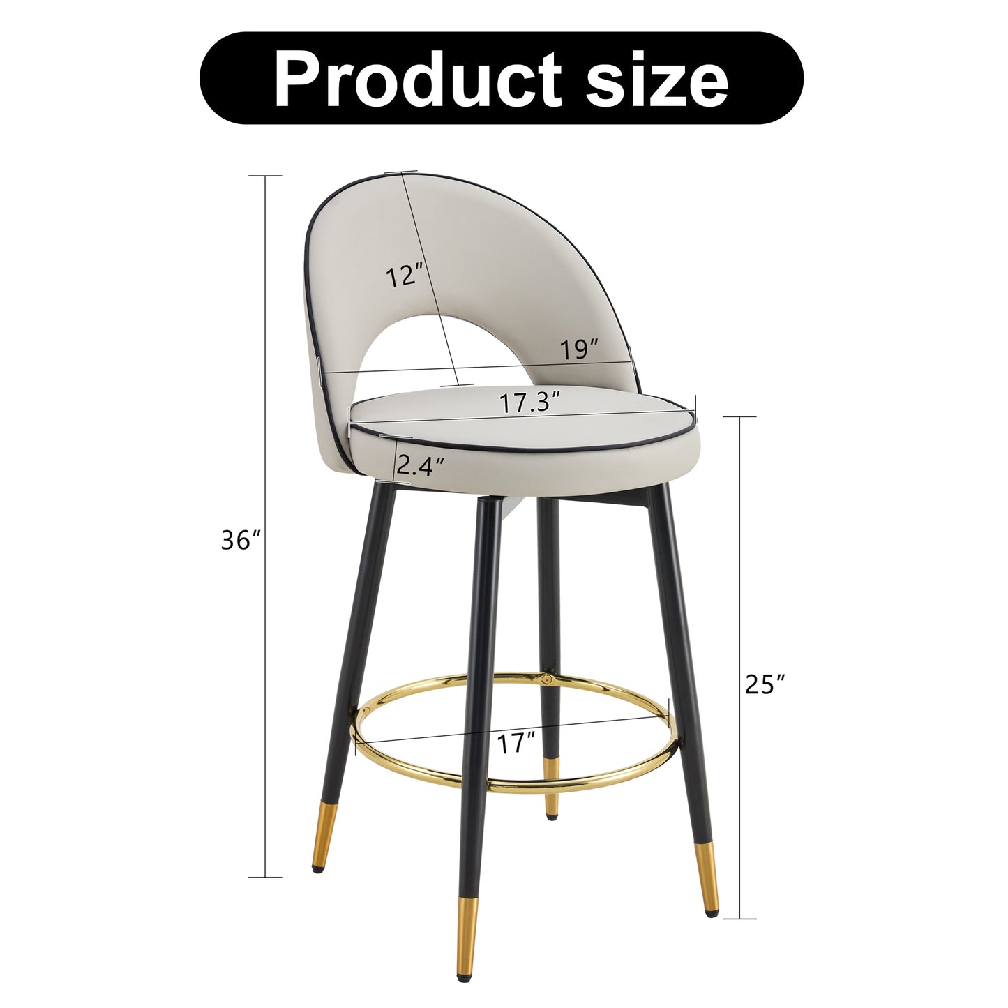 Eda Modern Rotating PU Dining Stool