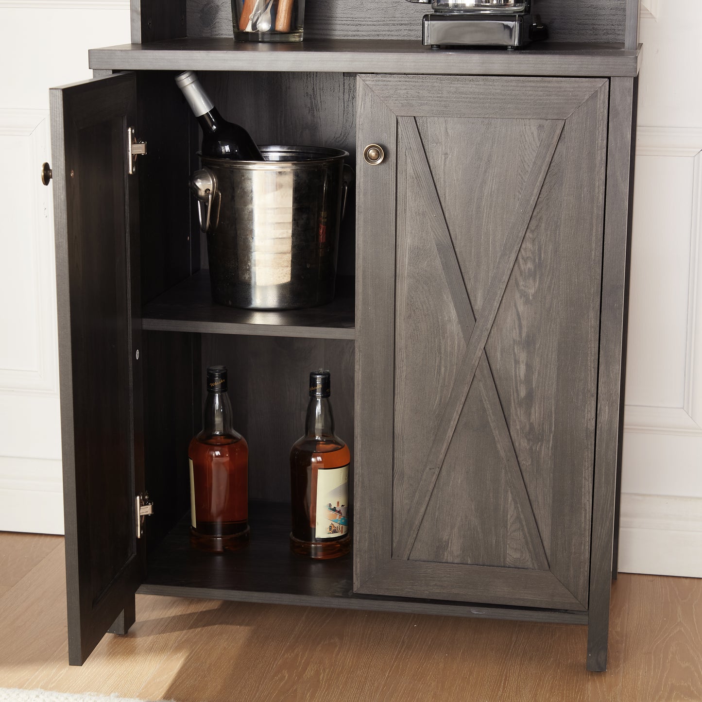 Somerset Craftsman Charcoal Bar Cabinet