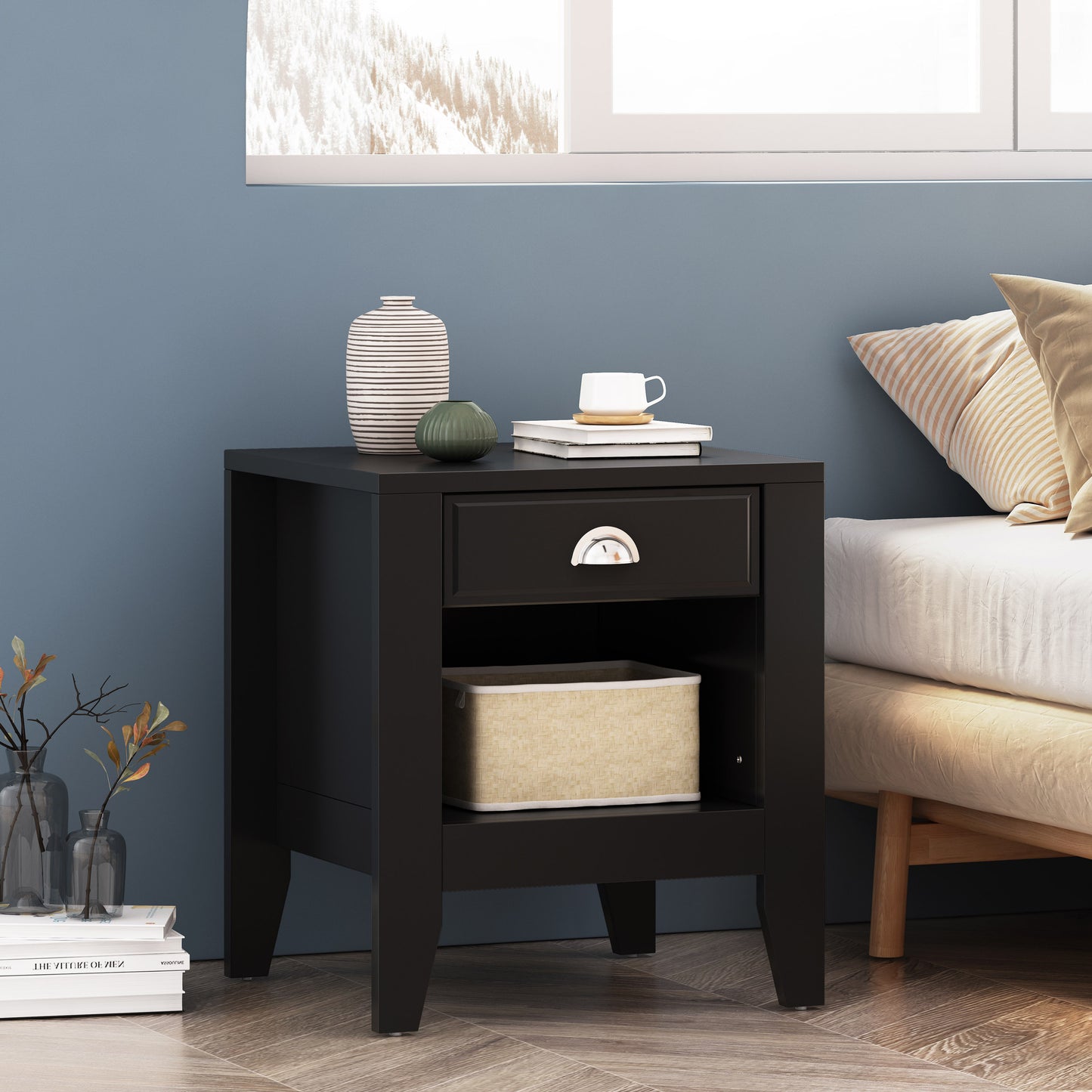 Emery Modern Velvet Side Table
