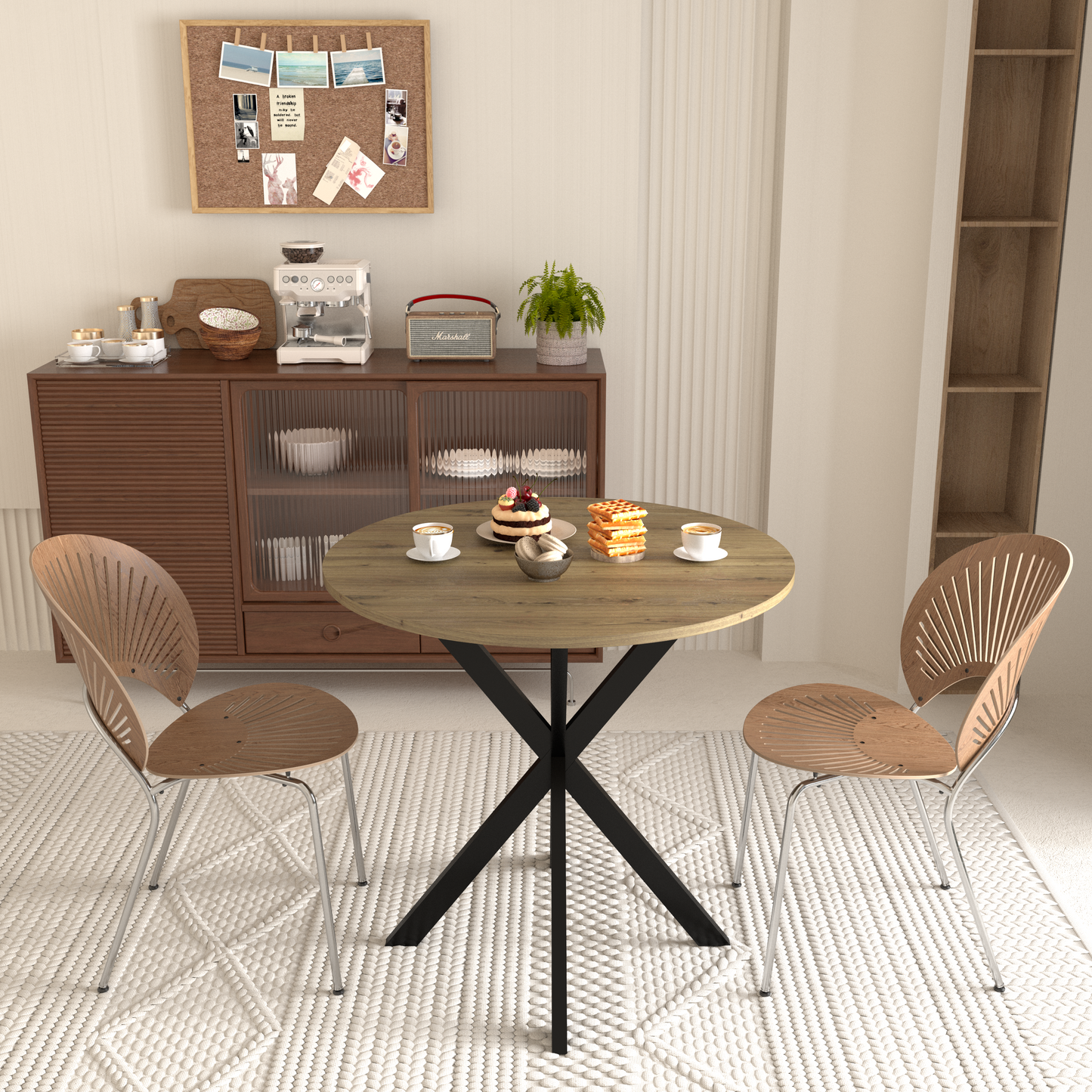Sonoma Mid-Century Velvet Circle Dining Table