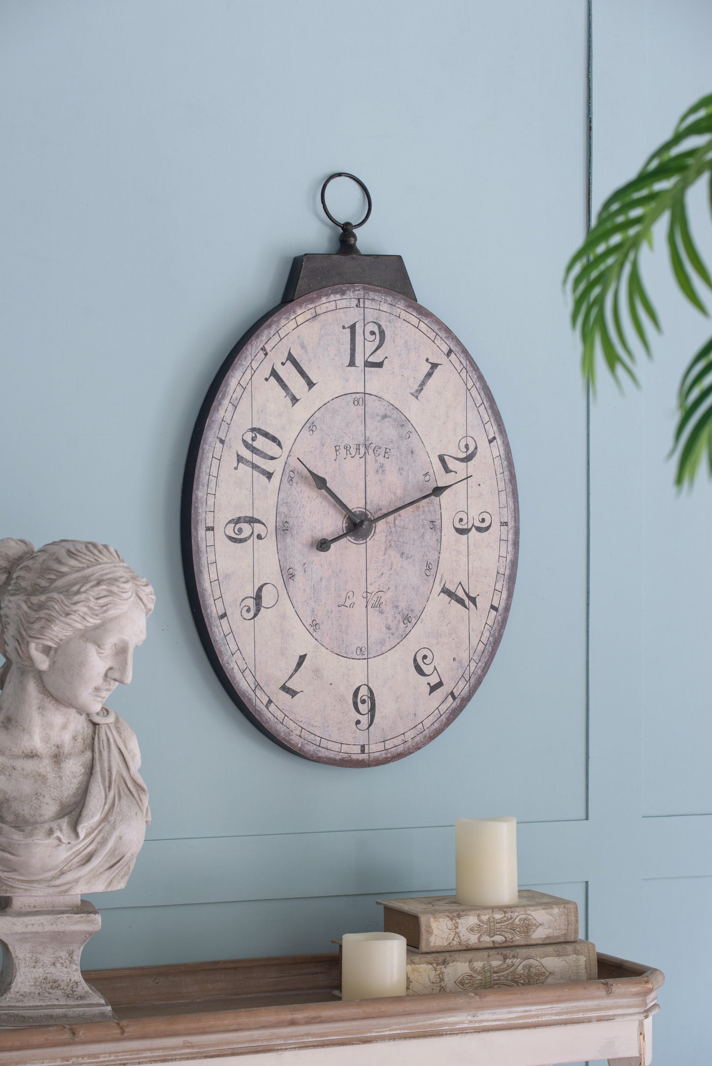 Amity Traditional Oval Wall Clock