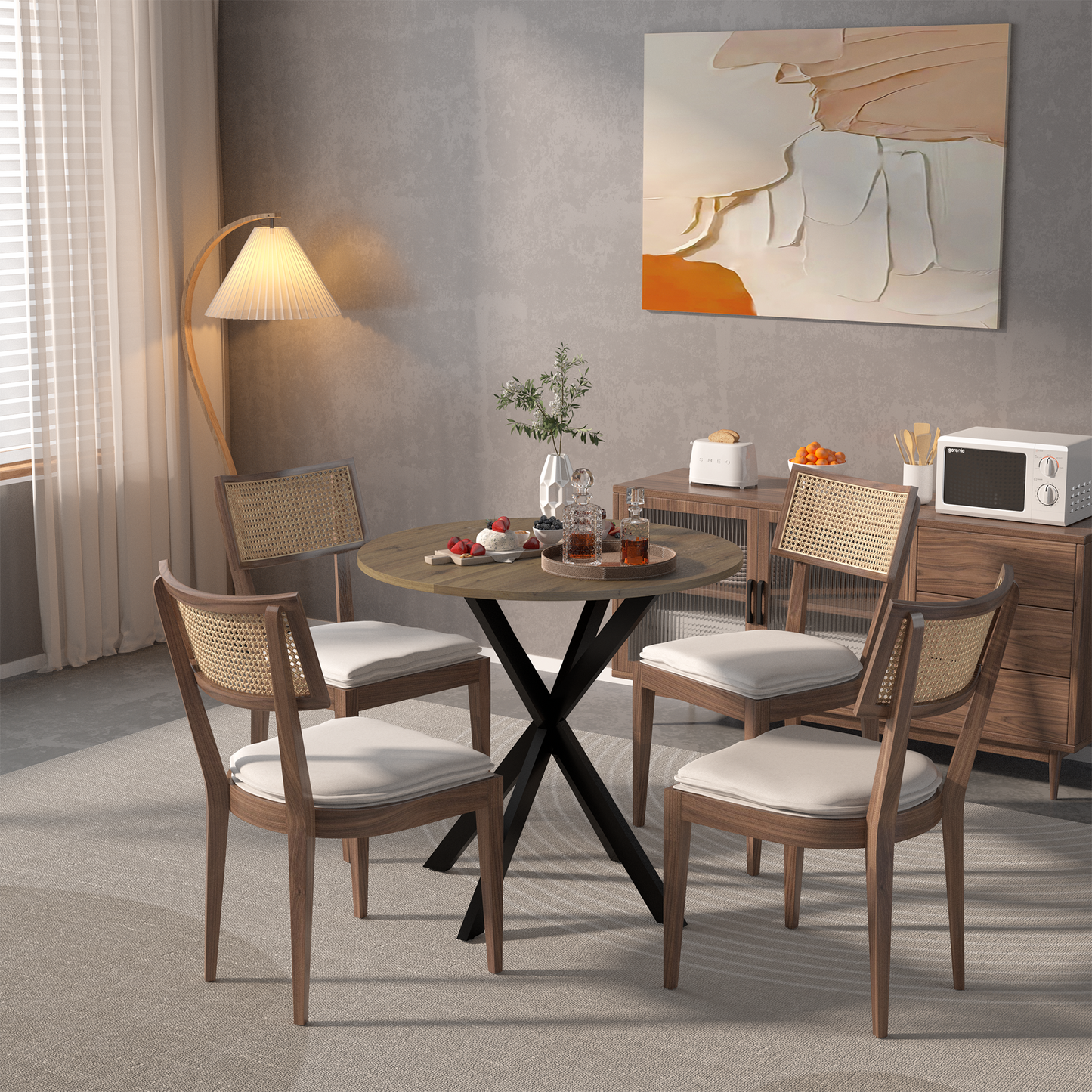 Sonoma Mid-Century Velvet Circle Dining Table