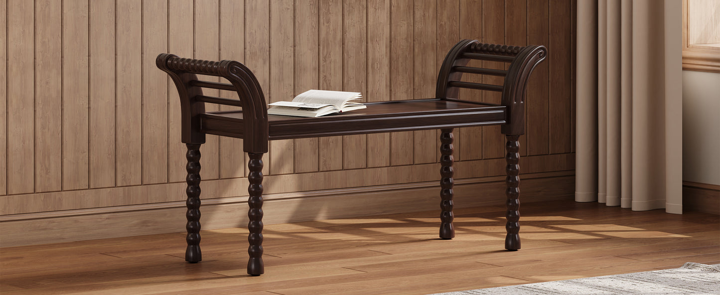 Warmsprings Mid-Century Walnut Retro Bench