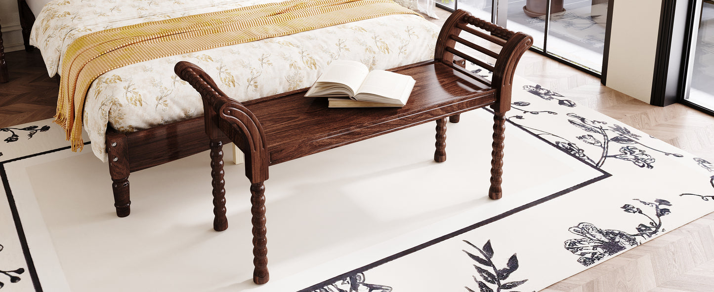 Warmsprings Mid-Century Walnut Retro Bench
