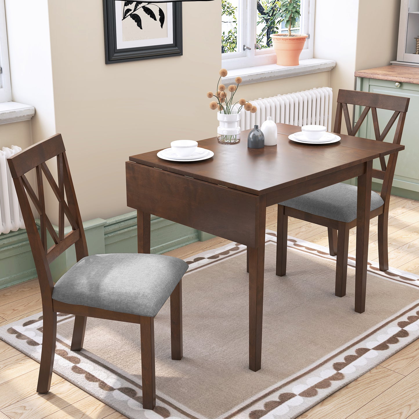 Ghivi Modern Drop Leaf Dining Set