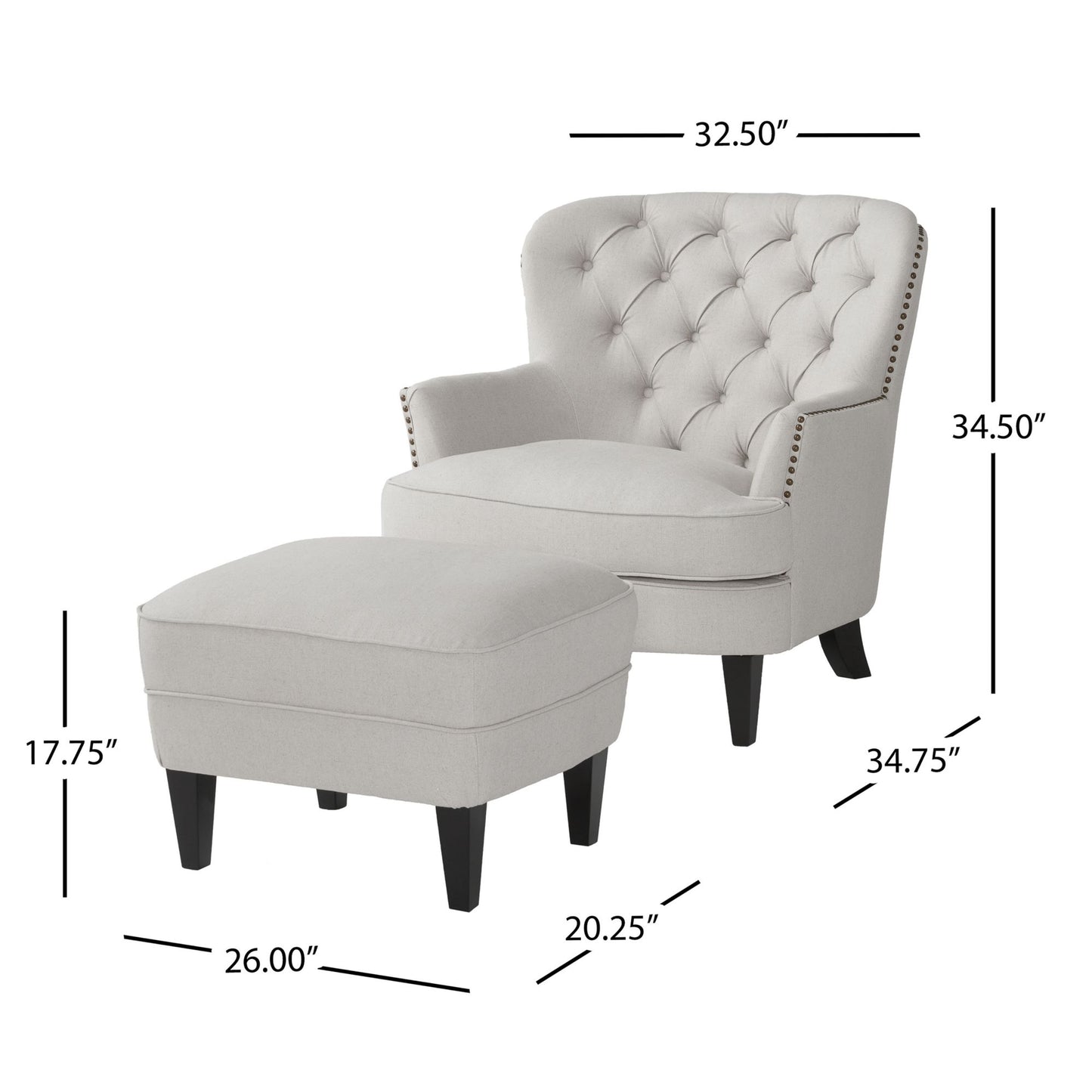 Justo Traditional Upholstered Fabric Club Chair