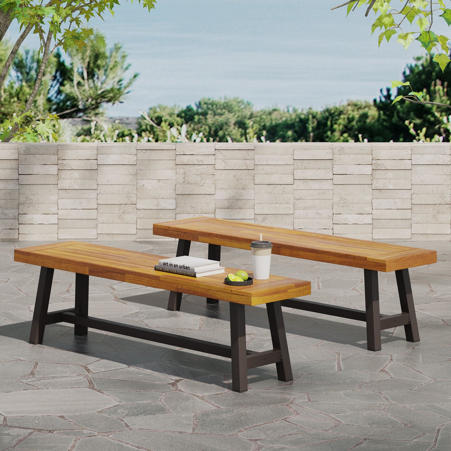 Mission Modern Outdoor Bench