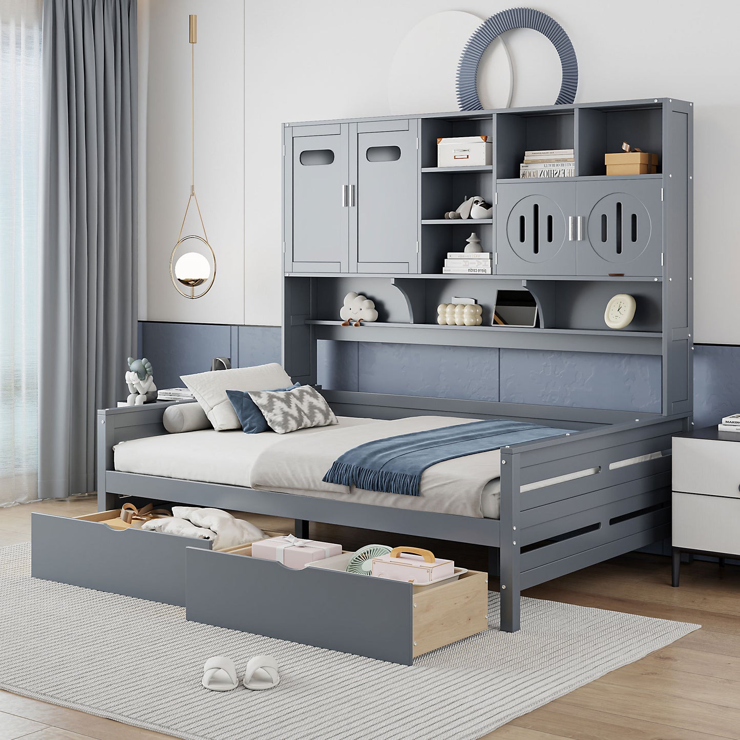Bartholomew Modern  Wooden Storage Daybed