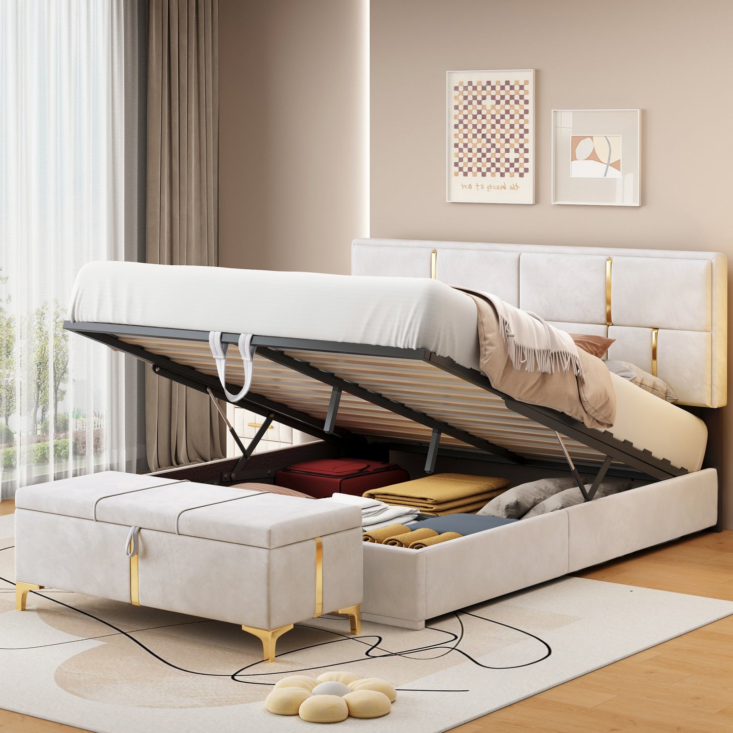 Westport Contemporary 2-Pieces Bedroom Sets Storage