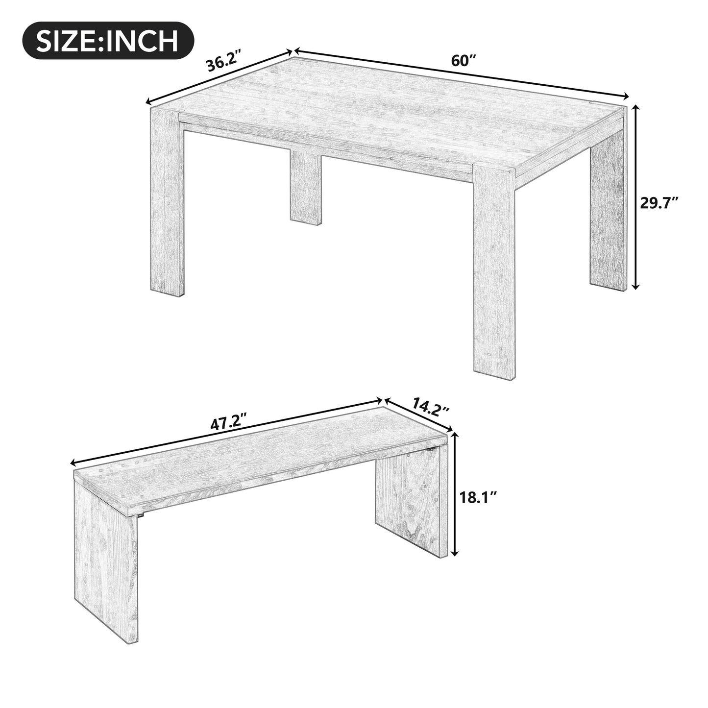 Elmcrest Modern Classic Table Set