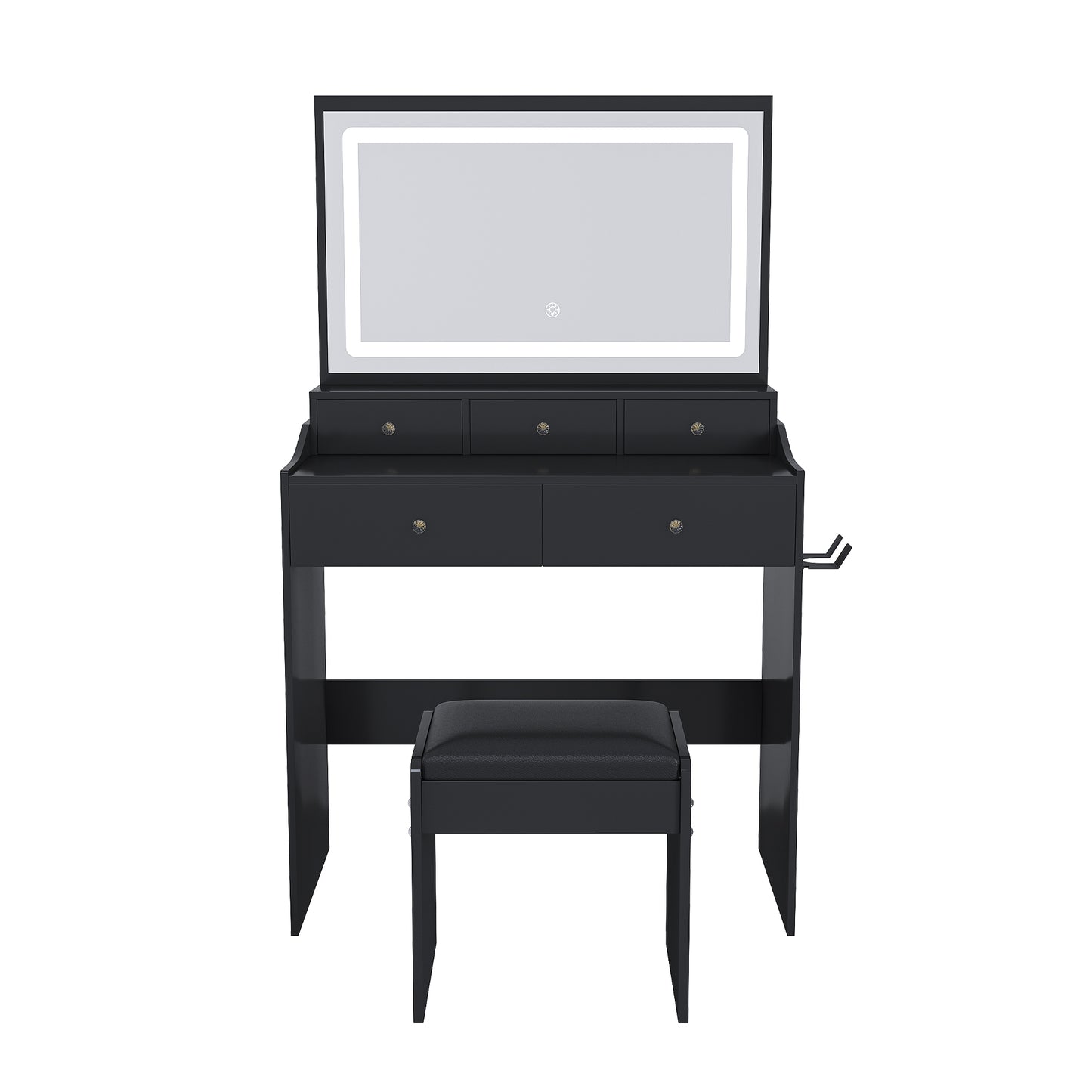 Calista Modern Black Makeup Vanity Set