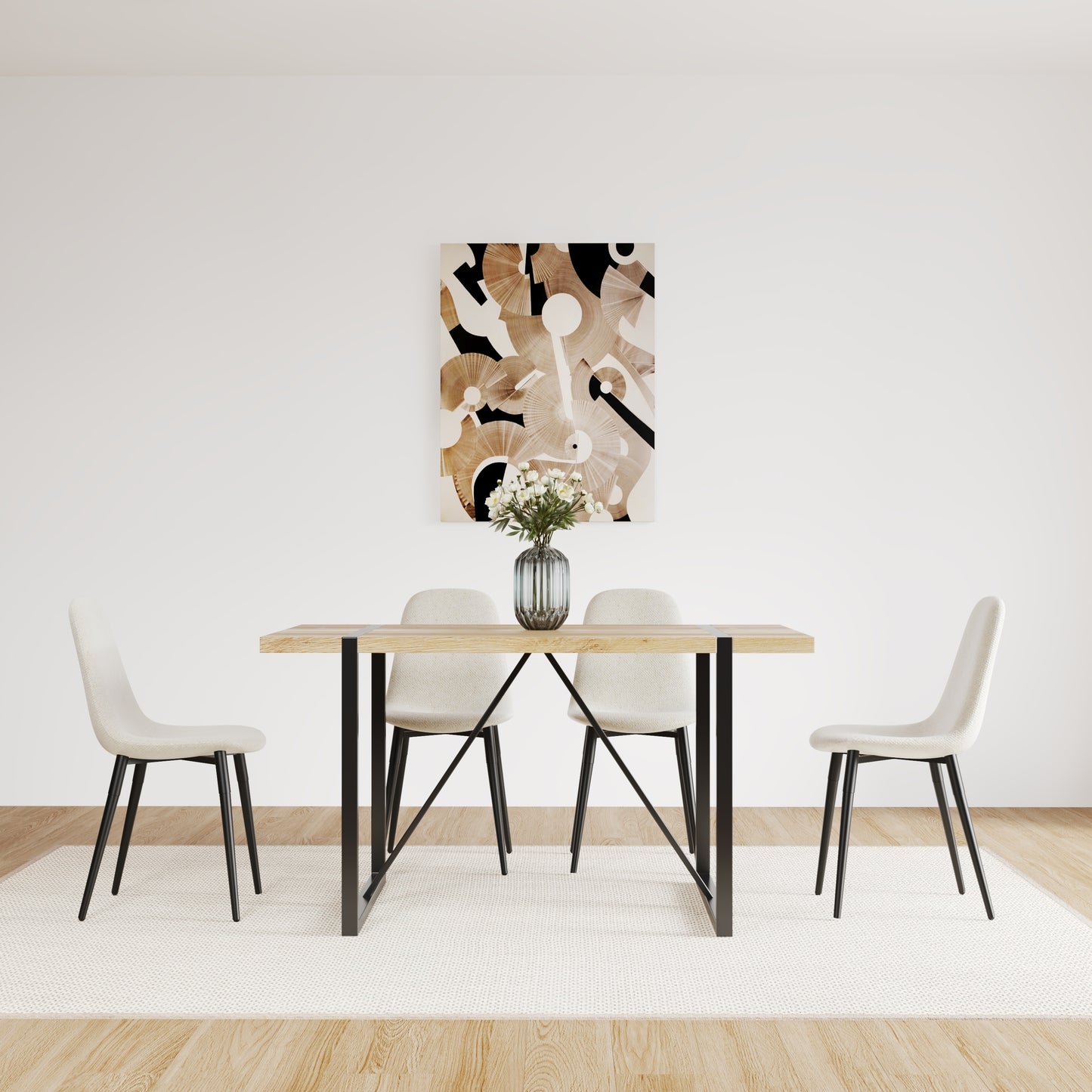 Eda Modern Linen Fabric Dining Chairs