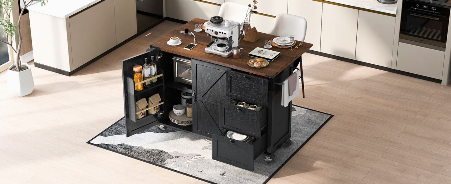 Westport Modern Farmhouse Rolling Kitchen Cart