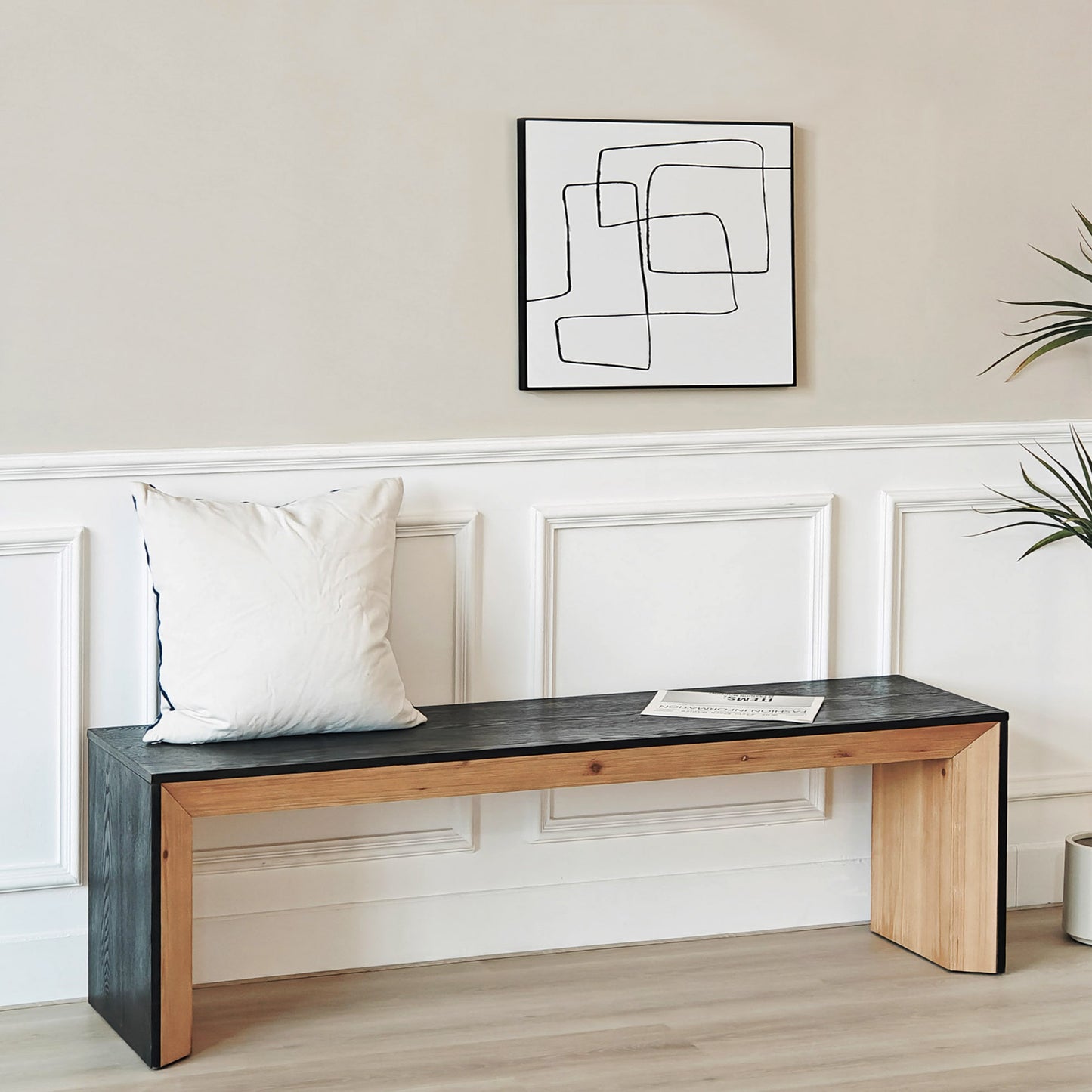 Marites Modern Wood Dining Bench